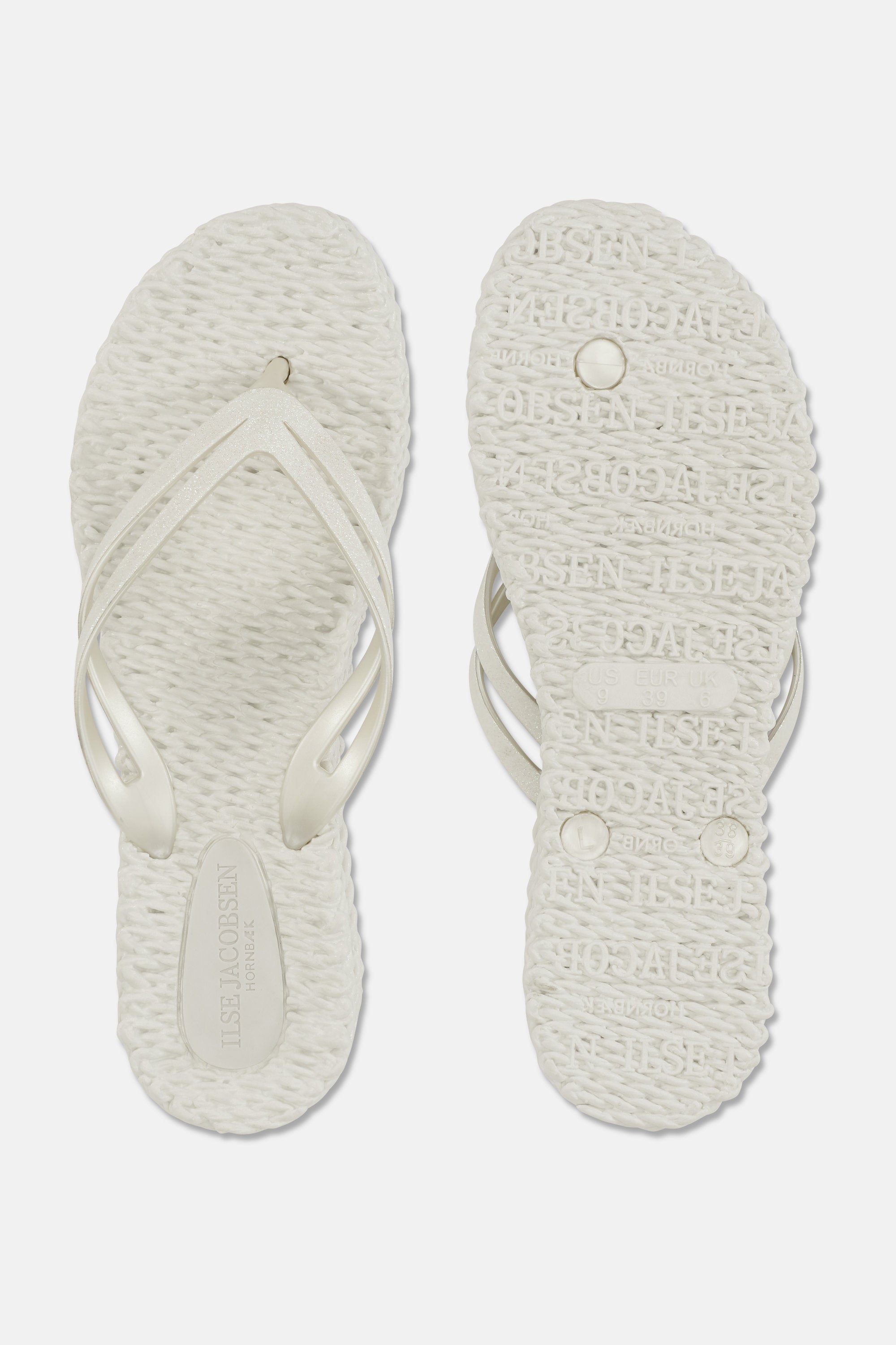 Platform Flip-flops Glitter - Creme